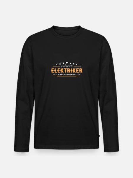 Elektriker mit Leidenschaft Elektroniker - Männer Premium Bio Langarmshirt - Schwarz