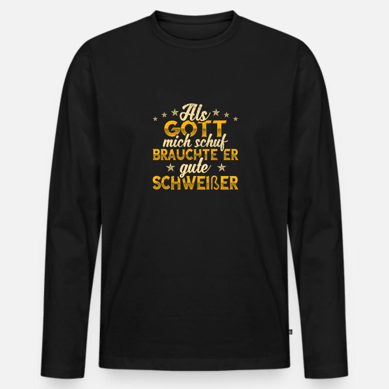 Schweißer - Männer Premium Bio Langarmshirt - Schwarz