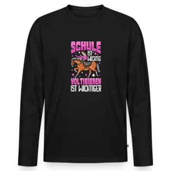 Voltigieren - Männer Premium Bio Langarmshirt - Schwarz - Vorne - Nico (187cm)