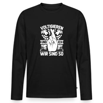 Voltigieren - Männer Premium Bio Langarmshirt - Schwarz - Vorne - Nico (187cm)