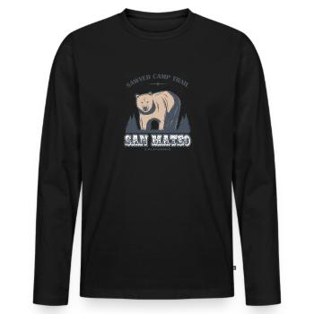 Sawyer Camp Trail San Mateo California Bear Sanctuary - Men's Premium Organic Long Sleeve Shirt - black - Front - Nico (187cm)