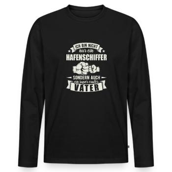 Hafenschiffer - Männer Premium Bio Langarmshirt - Schwarz - Vorne - Nico (187cm)