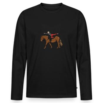 Voltigieren - Männer Premium Bio Langarmshirt - Schwarz - Vorne - Nico (187cm)