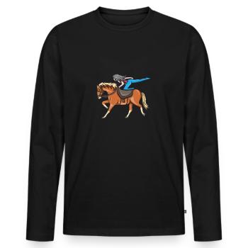 Voltigieren - Männer Premium Bio Langarmshirt - Schwarz - Vorne - Nico (187cm)