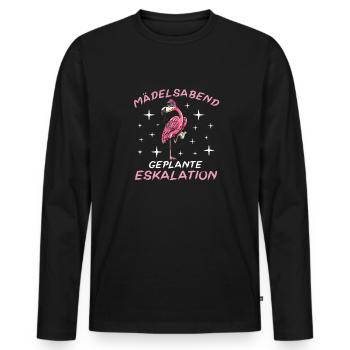 Flamingo Junggesellenabschied Frauen jga Saufen - Männer Premium Bio Langarmshirt - Schwarz - Vorne - Nico (187cm)
