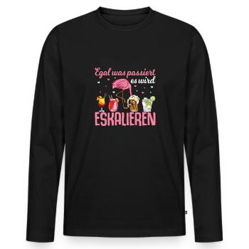 Flamingo Junggesellenabschied Frauen jga Saufen - Männer Premium Bio Langarmshirt - Schwarz - Vorne - Nico (187cm)