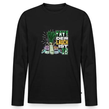 Lauch Kostüm Bodybuilding Satire Gym Jga - Männer Premium Bio Langarmshirt - Schwarz - Vorne - Nico (187cm)