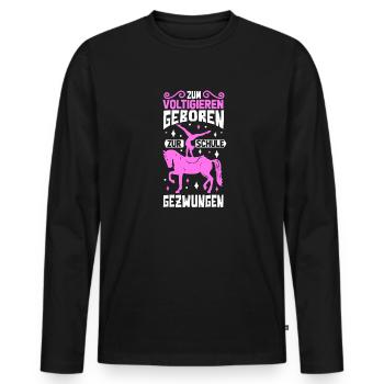 Voltigieren - Männer Premium Bio Langarmshirt - Schwarz - Vorne - Nico (187cm)