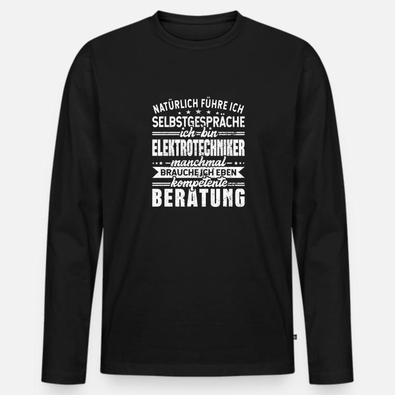 Elektrotechniker - Männer Premium Bio Langarmshirt - Schwarz