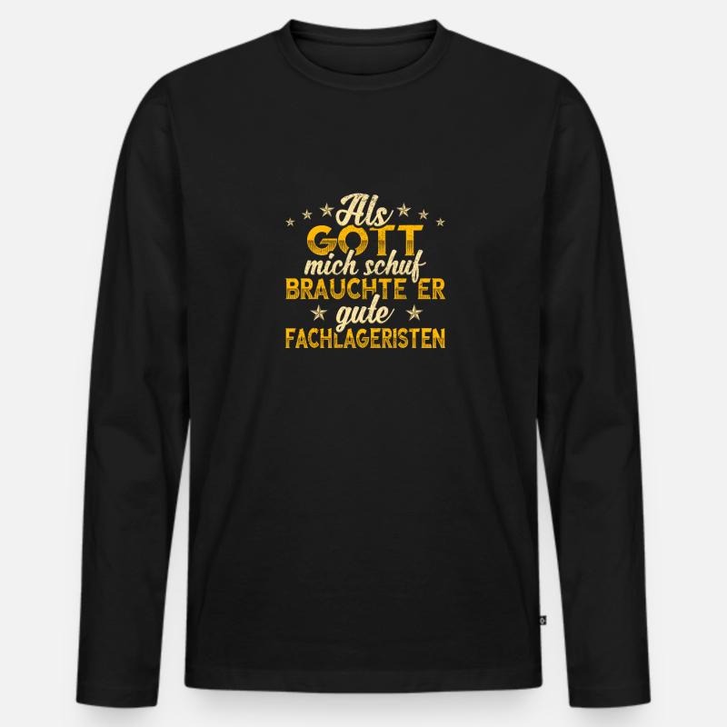 Fachlagerist - Männer Premium Bio Langarmshirt - Schwarz