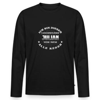 Legendärer Julian lustiger vorname Name - Männer Premium Bio Langarmshirt - Schwarz - Vorne - Nico (187cm)
