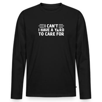 Ich Kann Nicht Ich Muss Auf Den Hof Aufpassen - Männer Premium Bio Langarmshirt - Schwarz - Vorne - Nico (187cm)