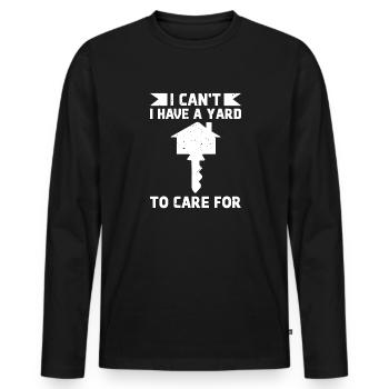 Ich Kann Nicht Ich Muss Auf Den Hof Aufpassen - Männer Premium Bio Langarmshirt - Schwarz - Vorne - Nico (187cm)