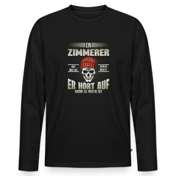 Zimmerer - Männer Premium Bio Langarmshirt - Schwarz - Vorne - Nico (187cm)