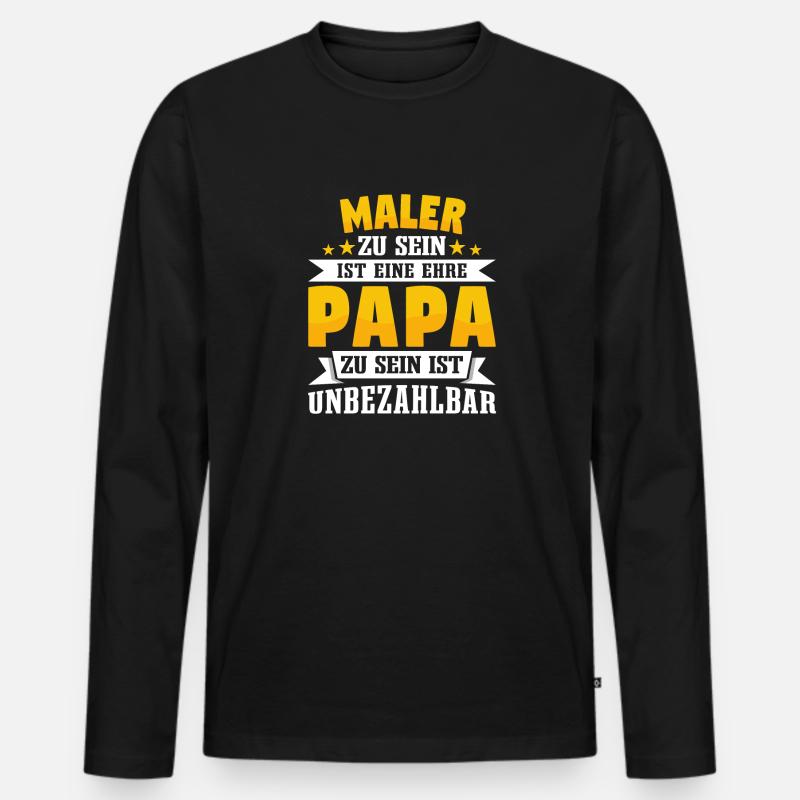 Maler - Männer Premium Bio Langarmshirt - Schwarz