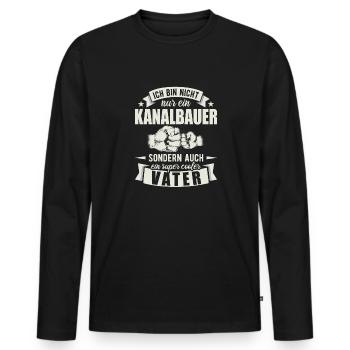 Kanalbauer Vater Papa Vatertag Tiefbauer - Männer Premium Bio Langarmshirt - Schwarz - Vorne - Nico (187cm)