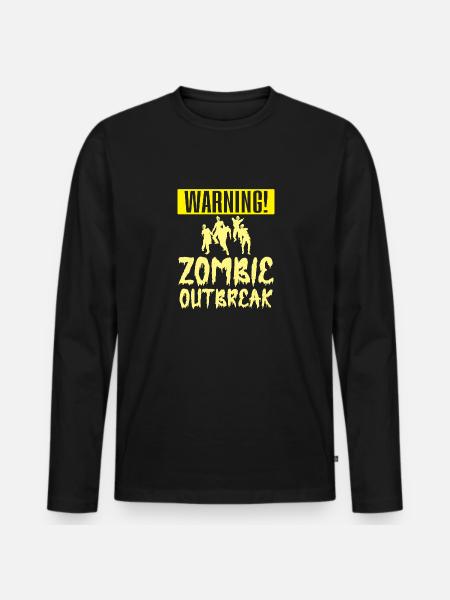 Zombie outbreak - Männer Premium Bio Langarmshirt - Schwarz