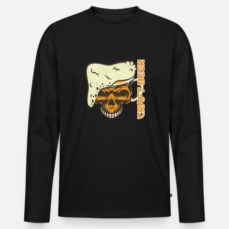 Craft Bier - Männer Premium Bio Langarmshirt - Schwarz