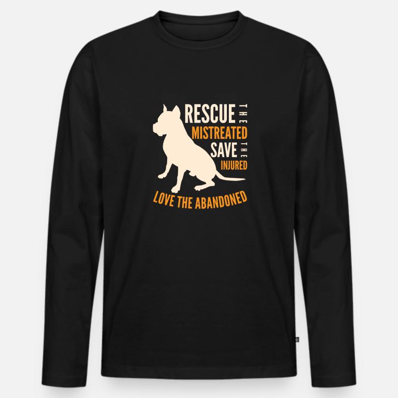 Pitbull Liebhaber - Männer Premium Bio Langarmshirt - Schwarz