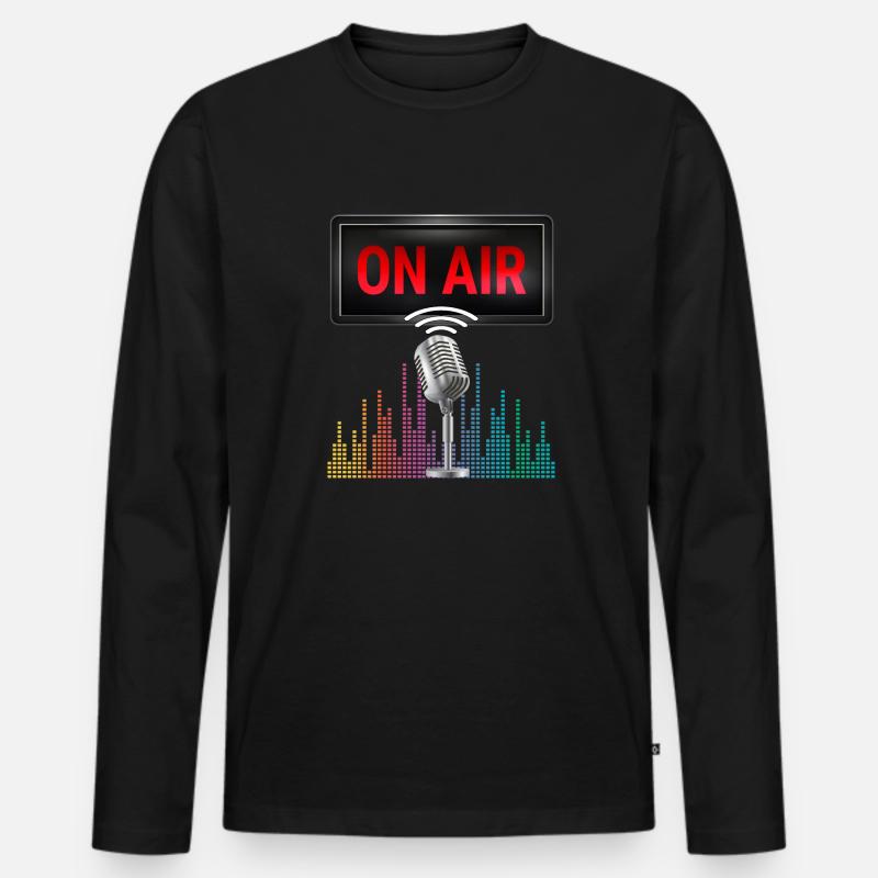 On Air - YT oder Podcast - Männer Premium Bio Langarmshirt - Schwarz