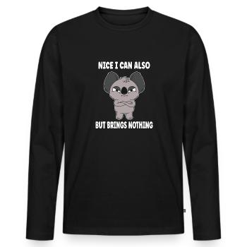 Sympa puis-je aussi apporter mais rien d’ours koala - T-shirt manches longues Premium bio Homme - noir - Devant - Nico (187cm)