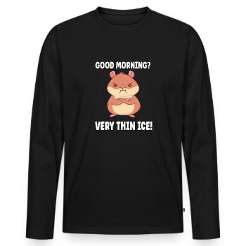 Bonjour? Très minces grouches matinales de glace - T-shirt manches longues Premium bio Homme - noir - Devant - Nico (187cm)
