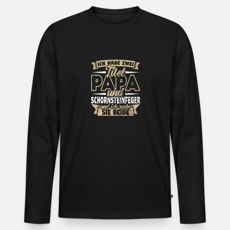 Schornsteinfeger - Männer Premium Bio Langarmshirt - Schwarz
