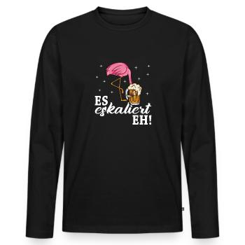 Flamingo Junggesellenabschied Frauen jga Saufen - Männer Premium Bio Langarmshirt - Schwarz - Vorne - Nico (187cm)