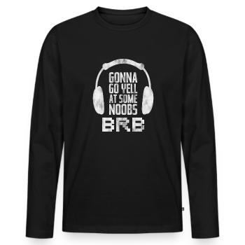 Gamer Noobs Brb - T-shirt manches longues Premium bio Homme - noir - Devant - Nico (187cm)