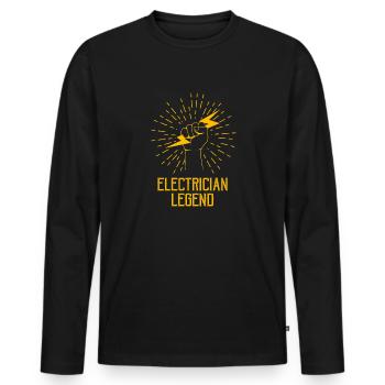 Electrician Legend Craftsman Circuits de tension - T-shirt manches longues Premium bio Homme - noir - Devant - Nico (187cm)