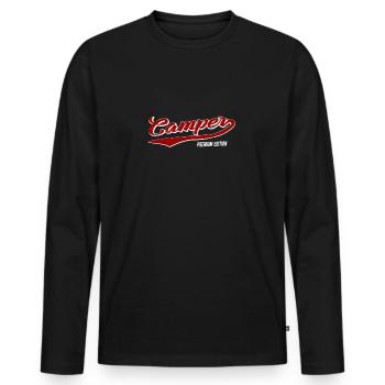 Camper Premium Edition Vintage Camping Motiv - Männer Premium Bio Langarmshirt - Schwarz - Vorne - Nico (187cm)