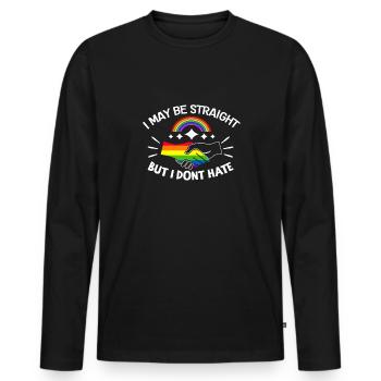 Ich Mag Hetero Sein, Aber Ich Hasse LGBTQ Gay - Männer Premium Bio Langarmshirt - Schwarz - Vorne - Nico (187cm)