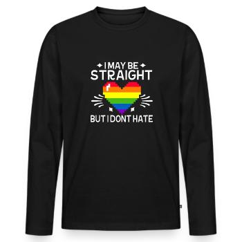Ich Mag Hetero Sein, Aber Ich Hasse LGBTQ Gay - Männer Premium Bio Langarmshirt - Schwarz - Vorne - Nico (187cm)