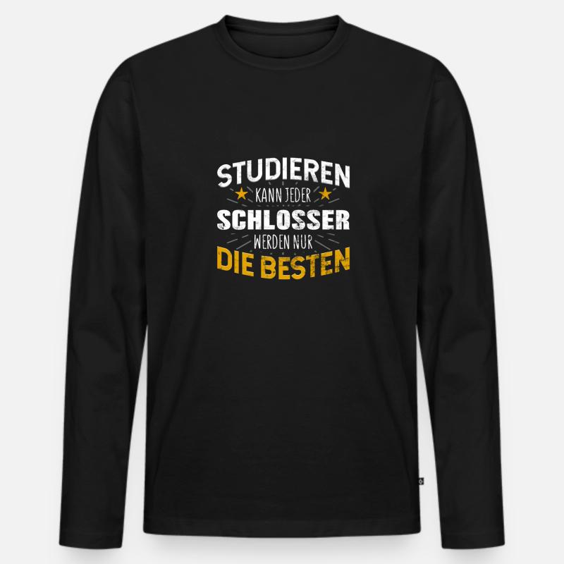 Schlosser - Männer Premium Bio Langarmshirt - Schwarz