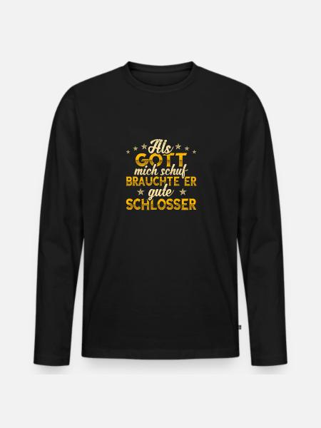 Schlosser - Männer Premium Bio Langarmshirt - Schwarz