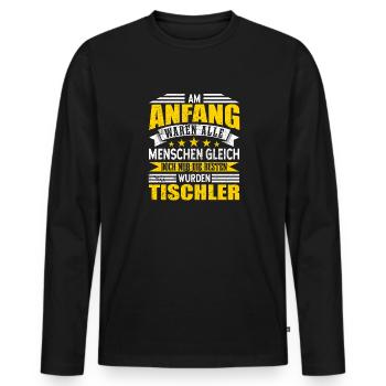 Tischler - Männer Premium Bio Langarmshirt - Schwarz - Vorne - Nico (187cm)