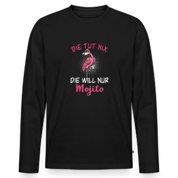 Flamingo Junggesellenabschied Frauen jga Saufen - Männer Premium Bio Langarmshirt - Schwarz - Vorne - Nico (187cm)