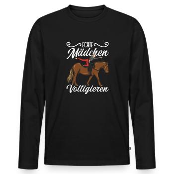 Voltigieren - Männer Premium Bio Langarmshirt - Schwarz - Vorne - Nico (187cm)