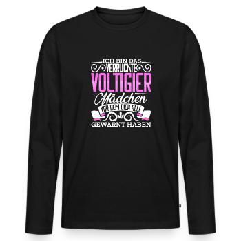 Voltigieren - Männer Premium Bio Langarmshirt - Schwarz - Vorne - Nico (187cm)