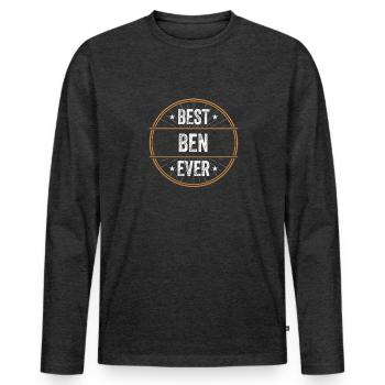Best Ben Ever Vorname Name Geschenk - Männer Premium Bio Langarmshirt - Anthrazit meliert - Vorne - Nico (187cm)