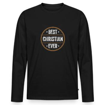 Best Christian Ever Vorname Name Geschenk - Männer Premium Bio Langarmshirt - Schwarz - Vorne - Nico (187cm)