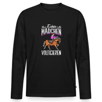 Voltigieren - Männer Premium Bio Langarmshirt - Schwarz - Vorne - Nico (187cm)
