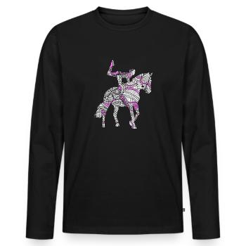 Voltigieren - Männer Premium Bio Langarmshirt - Schwarz - Vorne - Nico (187cm)