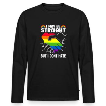 Ich Mag Hetero Sein, Aber Ich Hasse LGBTQ Gay - Männer Premium Bio Langarmshirt - Schwarz - Vorne - Nico (187cm)