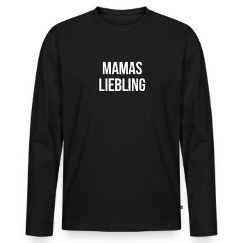 Mamas Liebling Lustige Geschwister Bruder - Männer Premium Bio Langarmshirt - Schwarz - Vorne - Nico (187cm)
