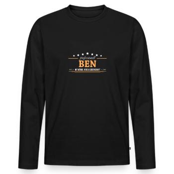 Professionell Ben Name Vorname - Männer Premium Bio Langarmshirt - Schwarz - Vorne - Nico (187cm)