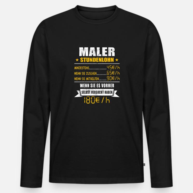 Maler - Männer Premium Bio Langarmshirt - Schwarz