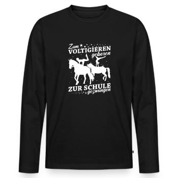 Voltigieren - Männer Premium Bio Langarmshirt - Schwarz - Vorne - Nico (187cm)