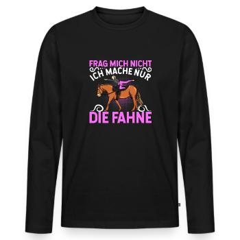 Voltigieren - Männer Premium Bio Langarmshirt - Schwarz - Vorne - Nico (187cm)