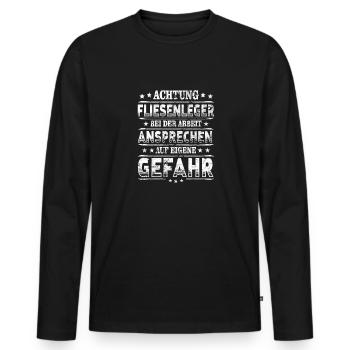 Fliesenleger - Männer Premium Bio Langarmshirt - Schwarz - Vorne - Nico (187cm)